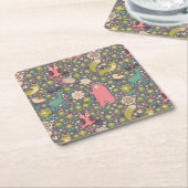 Niedliches Waldtier-Muster Rechteckiger Pappuntersetzer (angewinkelt)