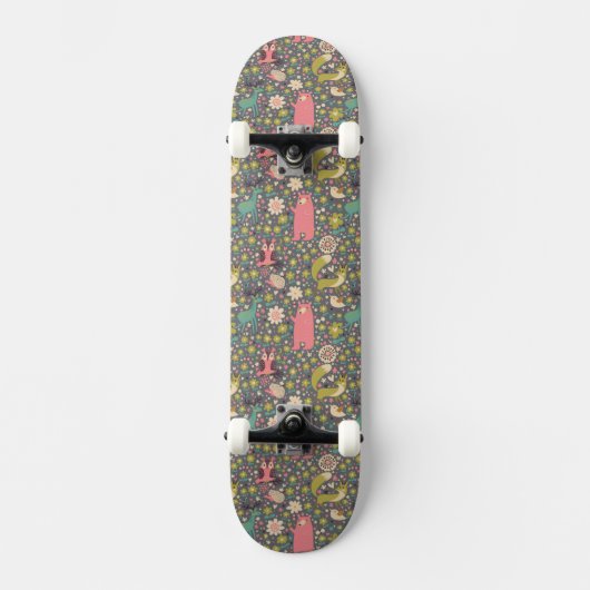 Niedliches Waldtier-Muster Skateboard (Vorderseite)