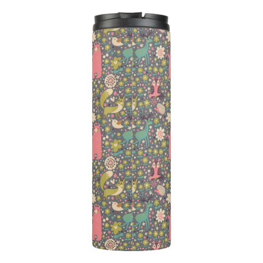 Niedliches Waldtier-Muster Thermosbecher (Rückseite)