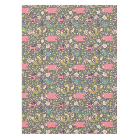 Niedliches Waldtier-Muster Tischdecke (Vorderseite)