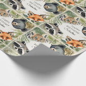 Niedliches Waldtier Personalisiert Geburtstag Geschenkpapier (Ecke)