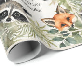 Niedliches Waldtier Personalisiert Geburtstag Geschenkpapier (Rolleneckpunkt)