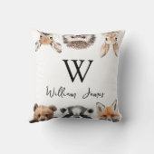 Niedliches Waldtierfreund Kinderzimmer für Jungtie Kissen (Rückseite)