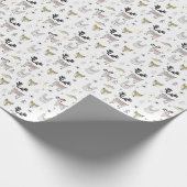 Niedliches Waldtiergekritzel-Muster Geschenkpapier (Ecke)