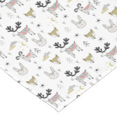 Niedliches Waldtiergekritzel-Muster Kurzer Tischläufer (Ecke)