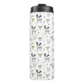 Niedliches Waldtiergekritzel-Muster Thermosbecher (Vorderseite)