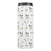 Niedliches Waldtiergekritzel-Muster Thermosbecher (Rückseite)