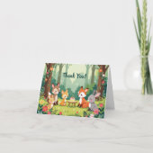 Niedliches Waldtierkind Geburtstag Dankeskarte (Vorderseite)