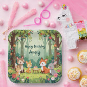 Niedliches Waldtierkind Geburtstag Pappteller (Party)