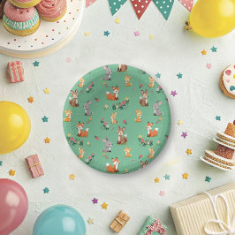 Niedliches Waldtierkind Geburtstag Pappteller