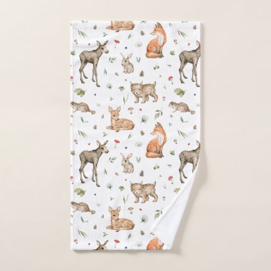 Niedliches Waldtiermuster Badhandtuch Set (Handtuch)