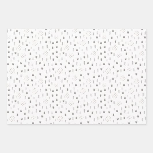 Niedliches Waldtiermuster Geschenkpapier Set (Vorderseite)