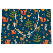 Niedliches Waldtiermuster Große Geschenktüte (Vorderseite)