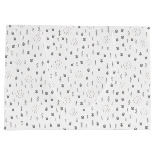 Niedliches Waldtiermuster Große Geschenktüte (Rückseite)