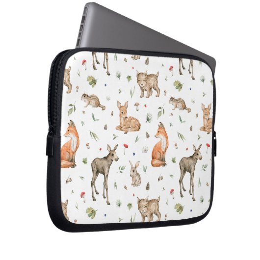 Niedliches Waldtiermuster Laptopschutzhülle (Vorne Rechts)