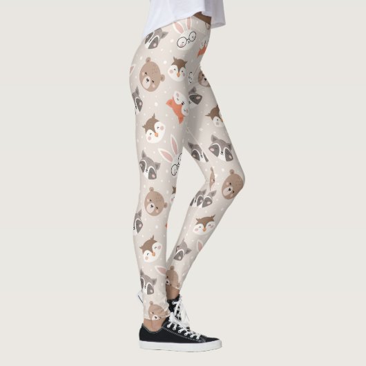 Niedliches Waldtiermuster Leggings (Rechts)