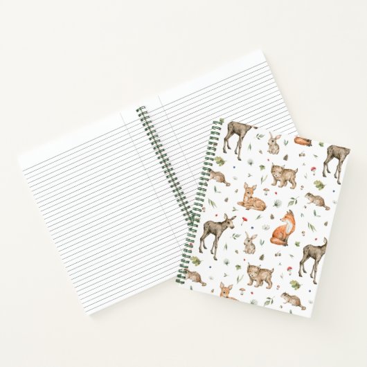 Niedliches Waldtiermuster Notizblock (Innenseite)