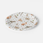 Niedliches Waldtiermuster Pappteller (Schrägansicht)