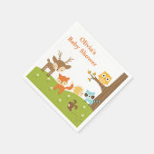 Niedliches Waldtiertier Napkins Serviette (Ecke)