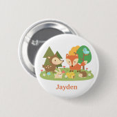 Niedliches Waldwaldtier für Kinder Button (Vorne & Hinten)