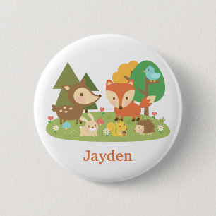 Niedliches Waldwaldtier für Kinder Button