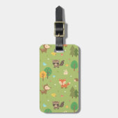 Niedliches Waldwaldtiermuster für Kinder Gepäckanhänger (Vorderseite vertikal)