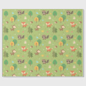 Niedliches Waldwaldtiermuster für Kinder Geschenkpapier (Flach)