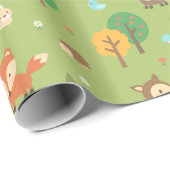 Niedliches Waldwaldtiermuster für Kinder Geschenkpapier (Rolleneckpunkt)