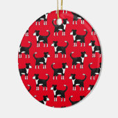 Niedliches walisisches Grenzpolster Keramik Ornament (Links)