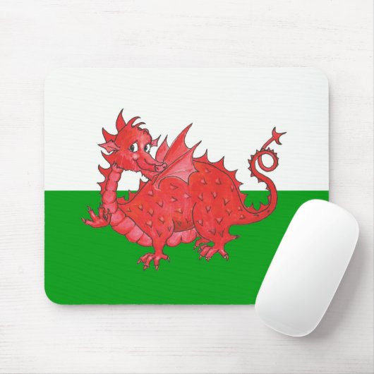 Niedliches walisisches Rotes Drachenmousepad Mousepad (Mit Mouse)