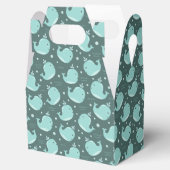 Niedliches Walmuster auf Aquamarinen blauen Kinder Geschenkschachtel (Geöffnet)