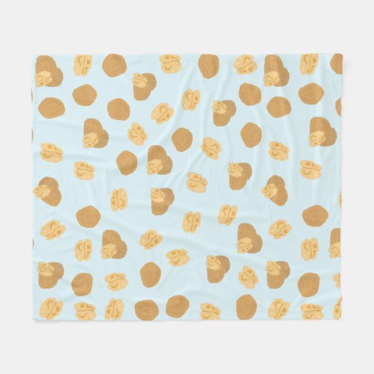 Niedliches Walnussmantelmuster Fleecedecke (Vorderseite (Horizontal))