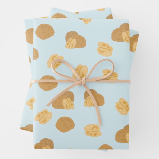 Niedliches Walnussmantelmuster Geschenkpapier Set (Beispiel)