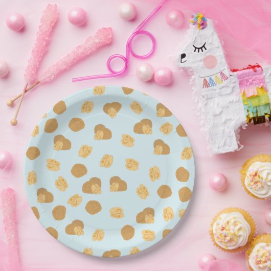 Niedliches Walnussmantelmuster Pappteller (Party)