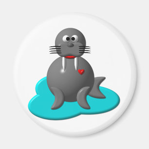 Niedliches Walrus in Wasser Magnet