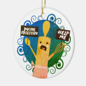 Niedliches Walzen des Buttons Backobssess helfen W Keramik Ornament (Links)