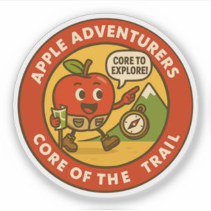 Niedliches Wander-Apple Outdoor Explorer-Gear Aufkleber