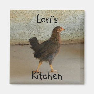 Niedliches wanderndes Huhn-Foto Magnet