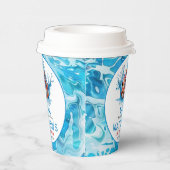 Niedliches Wasser Blauer Fisch 1. Geburtstag Pappbecher (Rechts)