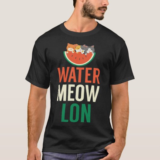 Niedliches Wasser Meow Leon Melon mit Cats Melon G T-Shirt (Vorderseite)