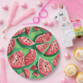 Niedliches Wasser Rot- und Grüne Früchte Wasserfar Pappteller (Party)