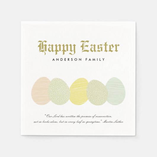 NIEDLICHES WASSER-SUBTEL PASTEL EASTER-EIER PERSON SERVIETTE (Vorderseite)
