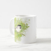 Niedliches Wasserbad Chickadee Bird in Poplar Tree Kaffeetasse (Vorderseite Links)