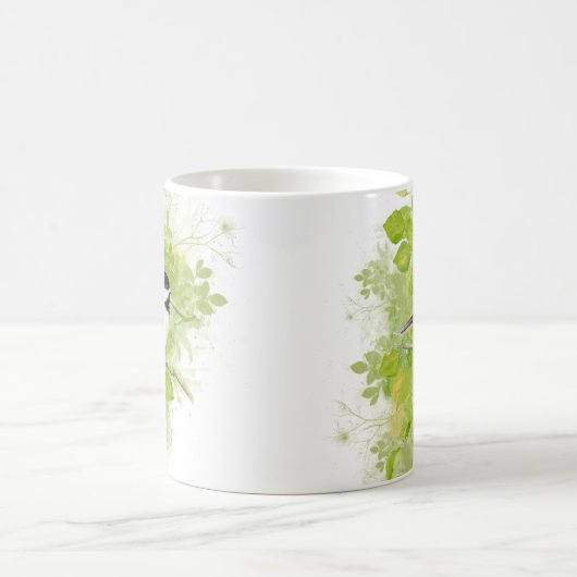 Niedliches Wasserbad Chickadee Bird in Poplar Tree Kaffeetasse (Mittel)