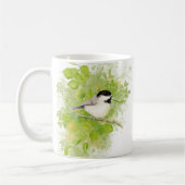 Niedliches Wasserbad Chickadee Bird in Poplar Tree Kaffeetasse (Links)