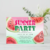 Niedliches Wasserbad Watermelon Sommer-Party Horiz Einladung (Stehend Vorderseite)
