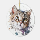 NIEDLICHES WASSERCOLOR BROWBBY KITTEN KERAMIK ORNAMENT (Links)