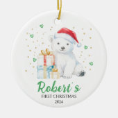 Niedliches Wasserfarben Baby Bear Custom Erste Wei Keramik Ornament (Vorne)