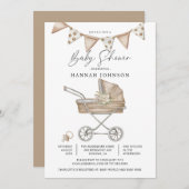 Niedliches Wasserfarben-Baby-Duschgeschlecht neutr Einladung (Vorne/Hinten)