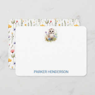 Niedliches Wasserfarben-Baby-Owl-Kinder-Geschirr Dankeskarte